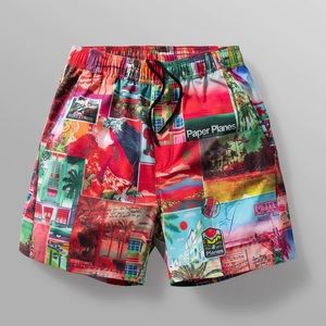 NWT paper plane swim trunks